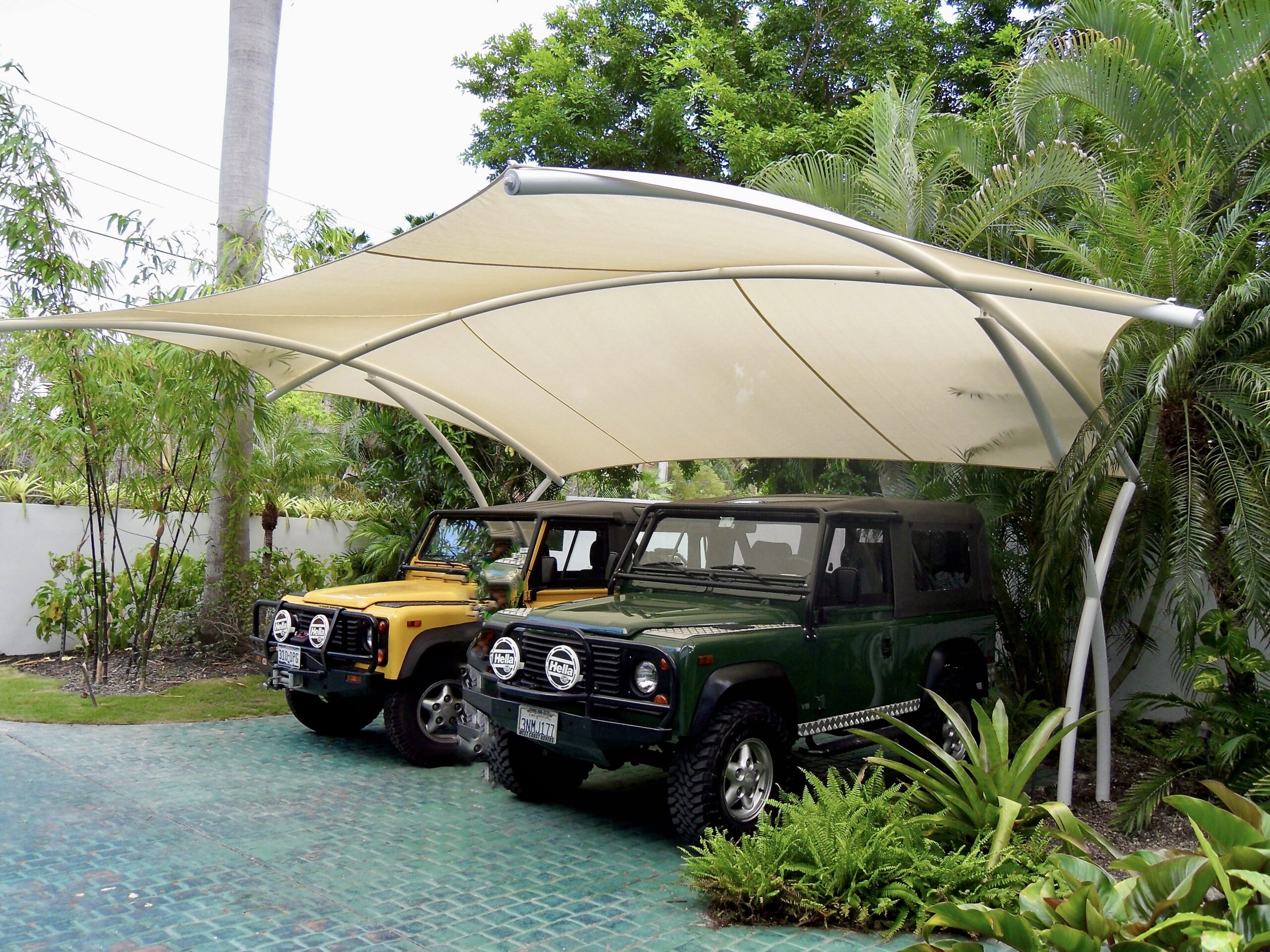 Infinity Modern Sun Shade over Parking Area | Industrial Shadeports