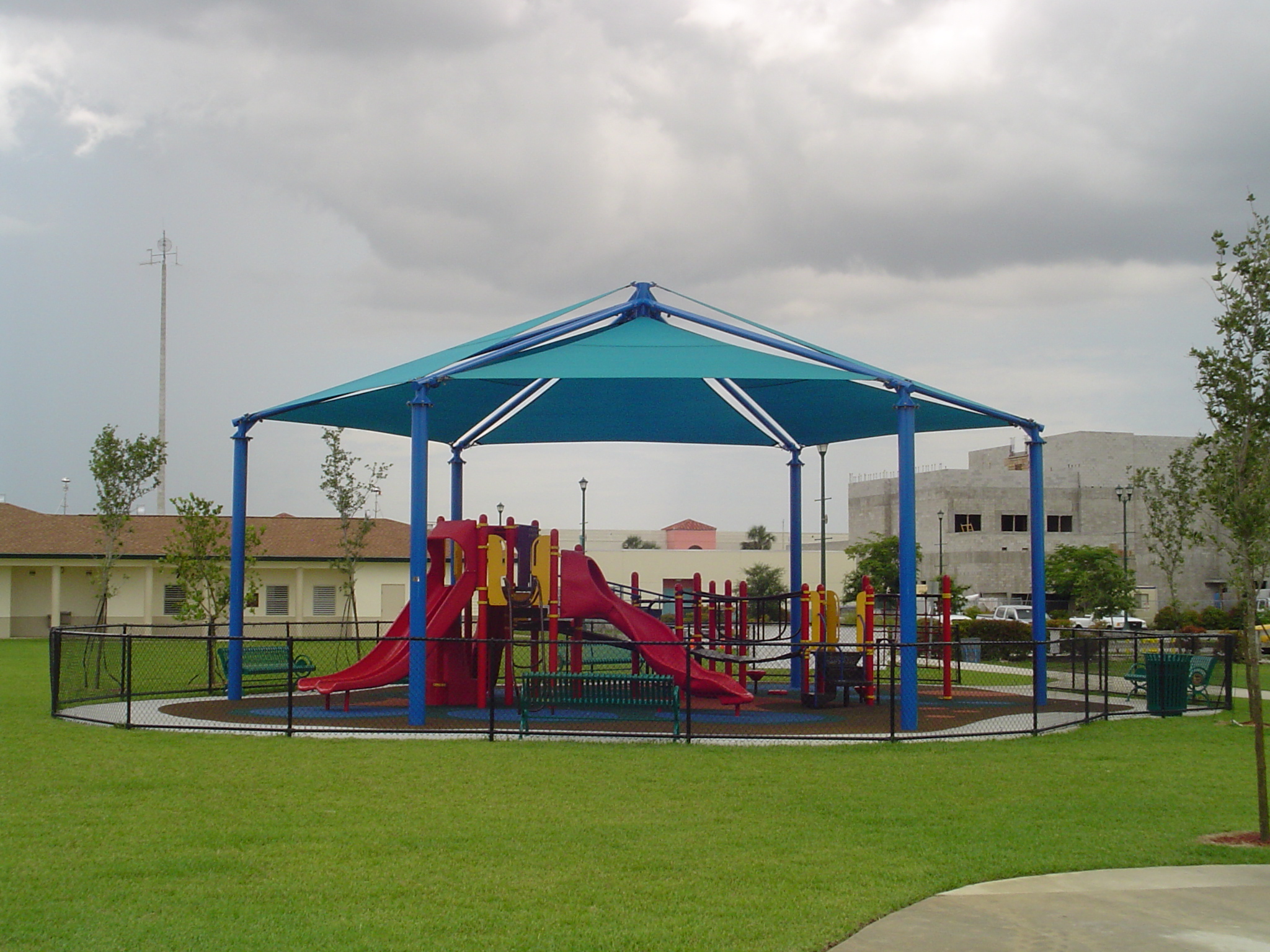 Shade Sail over a playground at the park